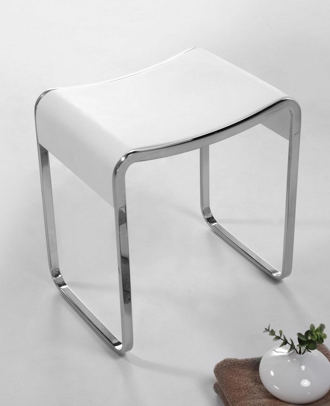 White And Chrome Vanity Stool Off 72, Vanity Stools For Bathrooms