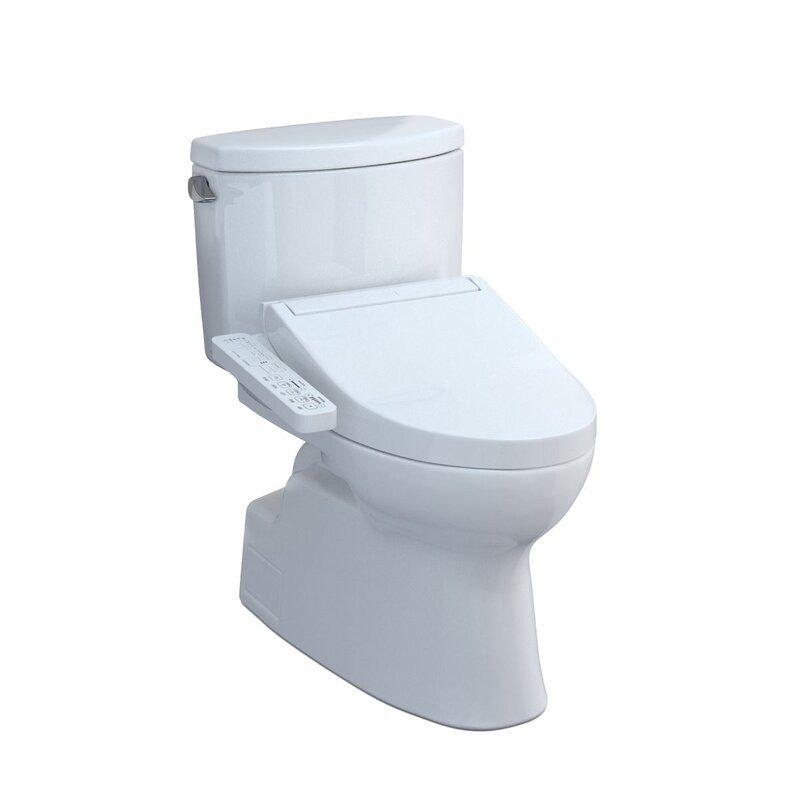 TOTO MW4743074CEFG#01 WASHLET 1.28 GPF FLOOR MOUNTED ELONGATED TWO-PIECE TOILET WITH SEAT - WHITE