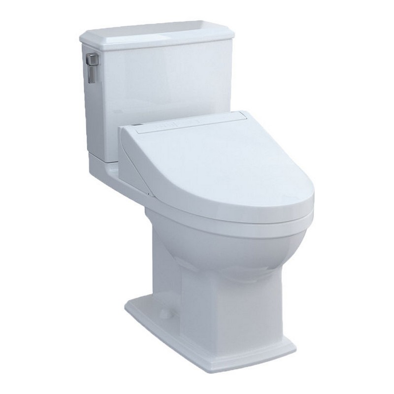 TOTO MW4943084CEMFG#01 WASHLET 1.28 GPF FLOOR MOUNTED ELONGATED TWO-PIECE TOILET WITH SEAT - WHITE