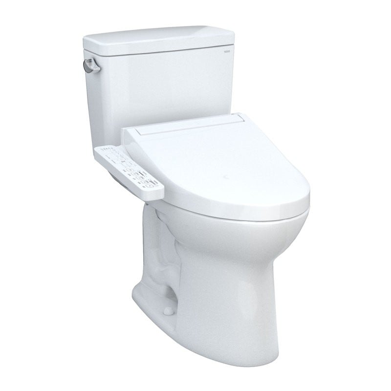 TOTO MW7763074CEG#01 DRAKE 1.28 GPF FLOOR MOUNTED ELONGATED TWO-PIECE TOILET WITH SEAT - WHITE