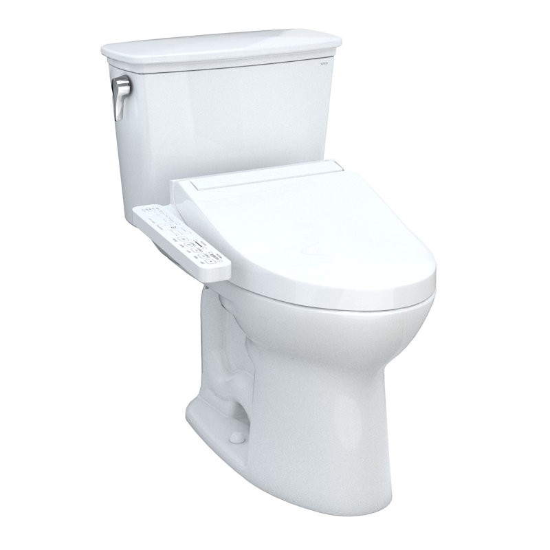TOTO MW7863074CEFG.10#01 DRAKE 19 INCH 1.28 GPF ELONGATED CHAIR HEIGHT FLOOR MOUNTED TWO-PIECE TOILET