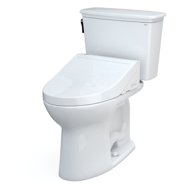 TOTO MW7863084CEFG#01 DRAKE 1.28 GPF FLOOR MOUNTED ELONGATED TWO-PIECE TOILET WITH SEAT - WHITE