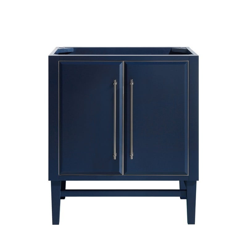 AVANITY MASON-V30-NBS MASON 30 INCH VANITY ONLY IN NAVY BLUE WITH SILVER TRIM