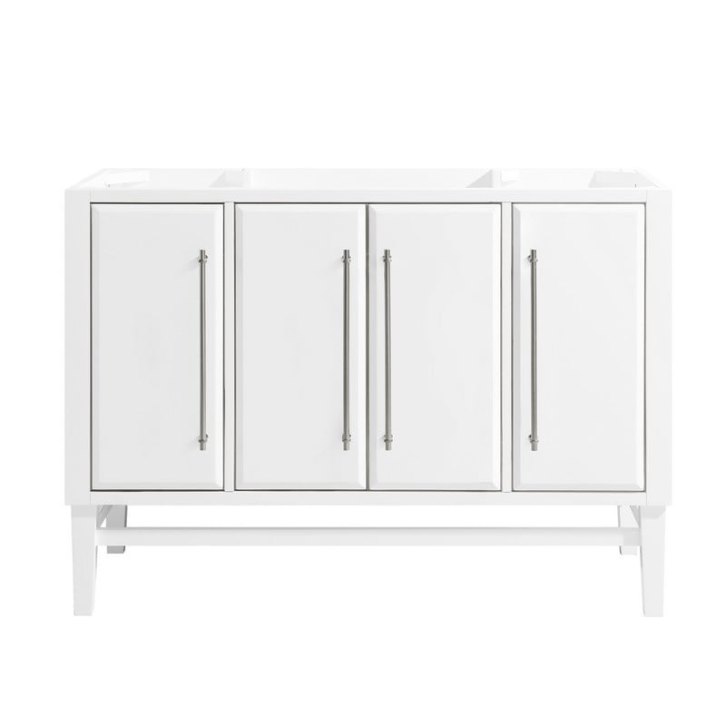 AVANITY MASON-V48-WTS MASON 48 INCH VANITY ONLY IN WHITE WITH SILVER TRIM