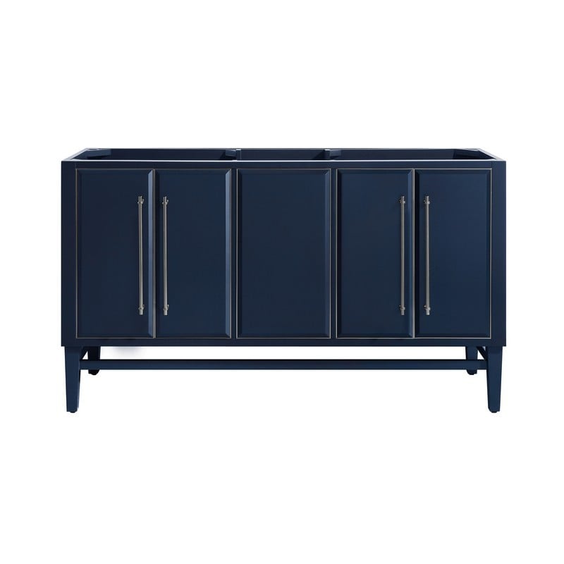 AVANITY MASON-V60-NBS MASON 60 INCH VANITY ONLY IN NAVY BLUE WITH SILVER TRIM