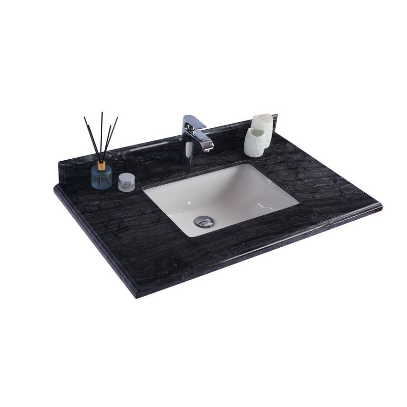 LAVIVA 313SQ1H-36-BW BLACK WOOD COUNTERTOP 36 INCH SINGLE HOLE WITH RECTANGLE SINK