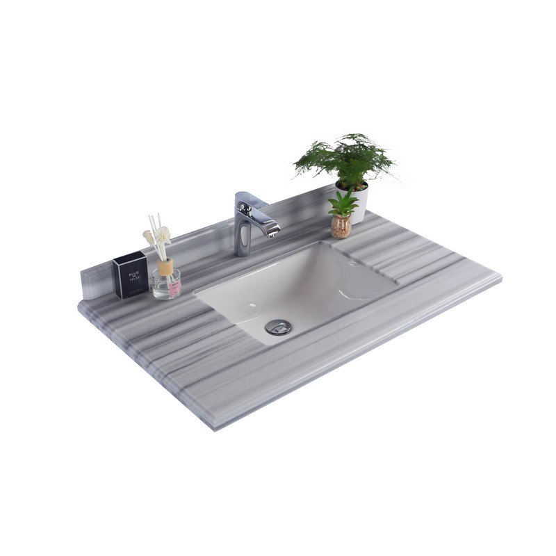 LAVIVA 313SQ1H-36-WS WHITE STRIPES COUNTERTOP 36 INCH SINGLE HOLE WITH RECTANGLE SINK