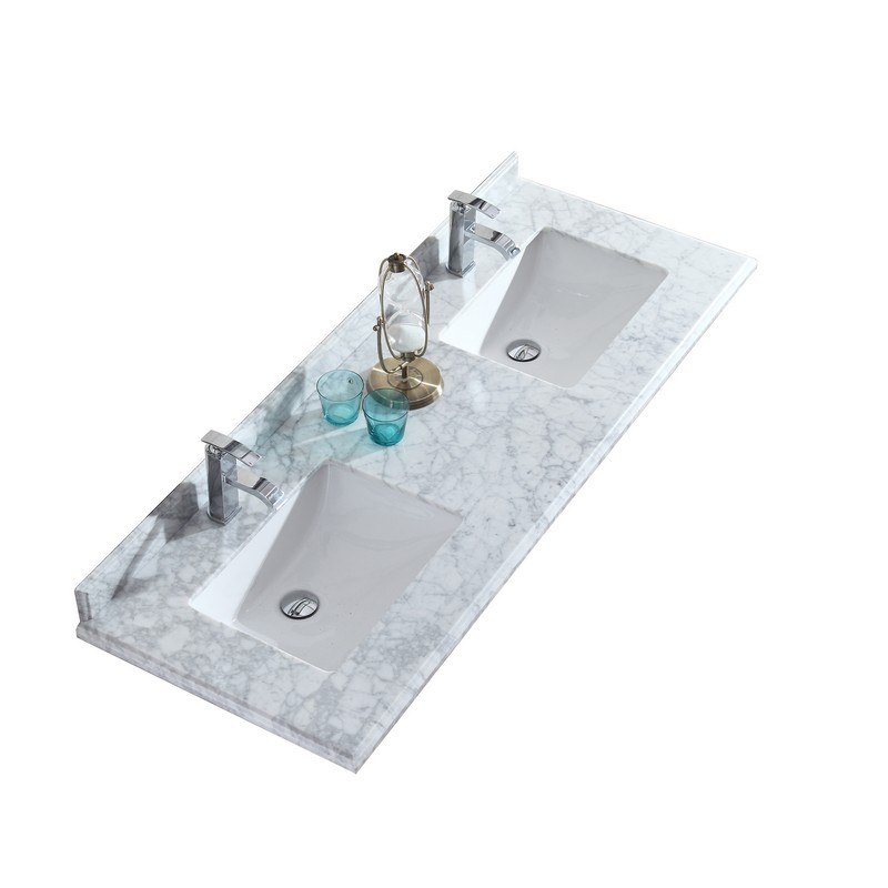 LAVIVA 313SQ1H-60-WC WHITE CARRARA COUNTERTOP 60 INCH SINGLE HOLE WITH RECTANGLE SINK