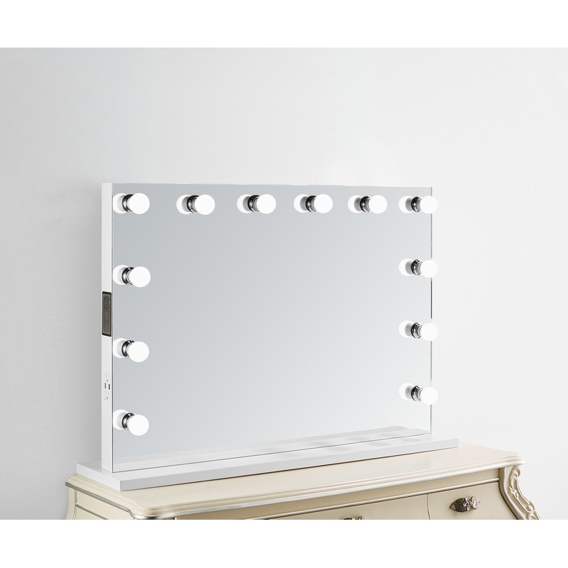 PARIS MIRRORS HGRACE4028-BT DIMMABLE 40 X 28 INCH GRACE HOLLYWOOD MIRROR WITH BLUETOOTH, LED BULBS