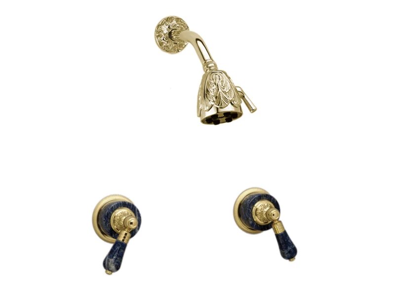 PHYLRICH K3242 VERSAILLES WALL MOUNT SHOWER SET WITH TWO BLEU SODALITE LEVER HANDLES