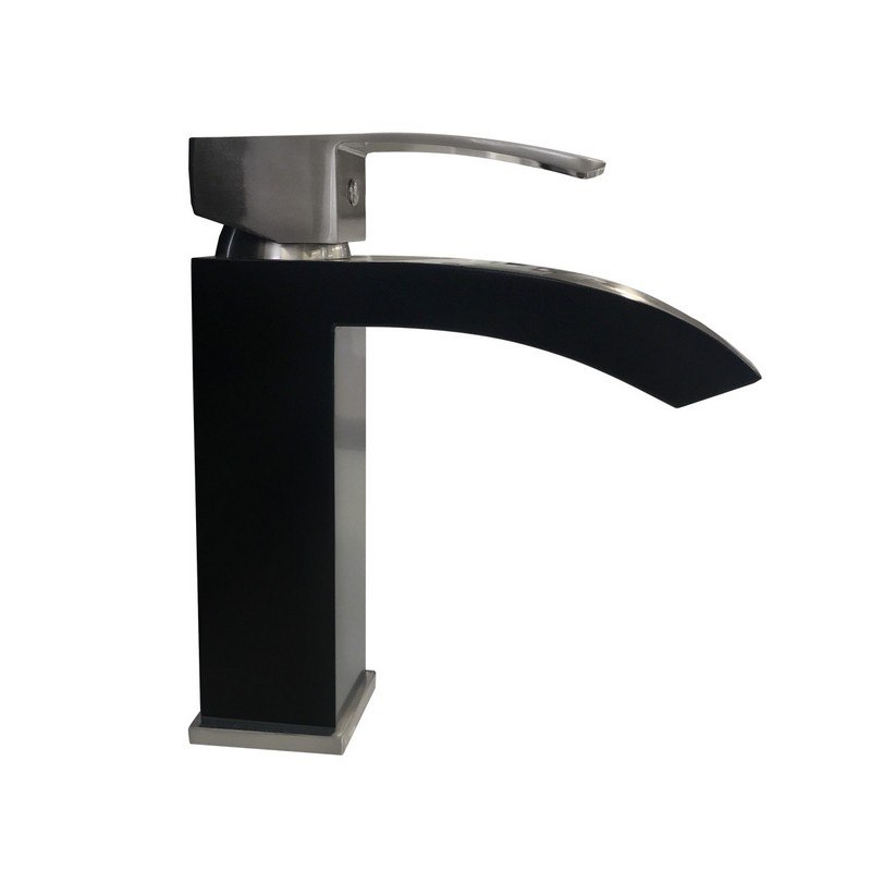 MTD MTD-8028BL/BN TUGLEA 8028 7 INCH SINGLE HOLE TWO-TONE BATHROOM FAUCET IN BLACK AND BRUSHED NICKEL