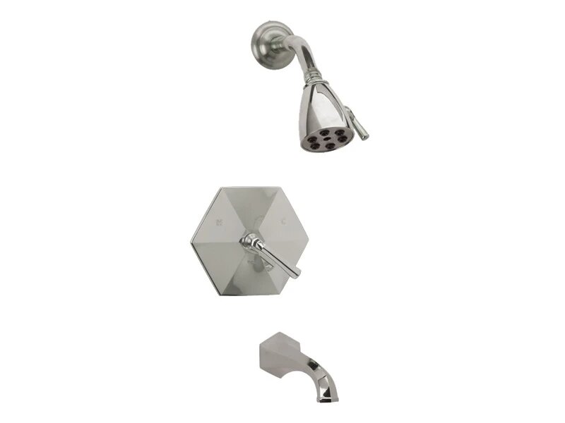 PHYLRICH PB2170 LE VERRE & LA CROSSE WALL MOUNT PRESSURE BALANCE TUB AND SHOWER SET WITH LEVER HANDLE