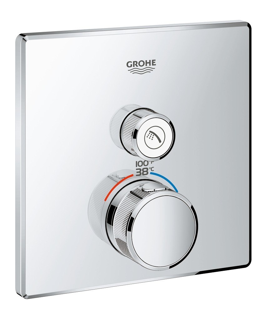 GROHE 29140000 GROHTHERM SMARTCONTROL SINGLE FUNCTION THERMOSTATIC TRIM WITH CONTROL MODULE IN STARLIGHT CHROME