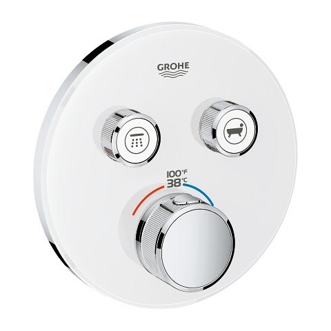 GROHE 29160LS0 GROHTHERM SMARTCONTROL DUAL FUNCTION THERMOSTATIC TRIM WITH CONTROL MODULE IN MOON WHITE