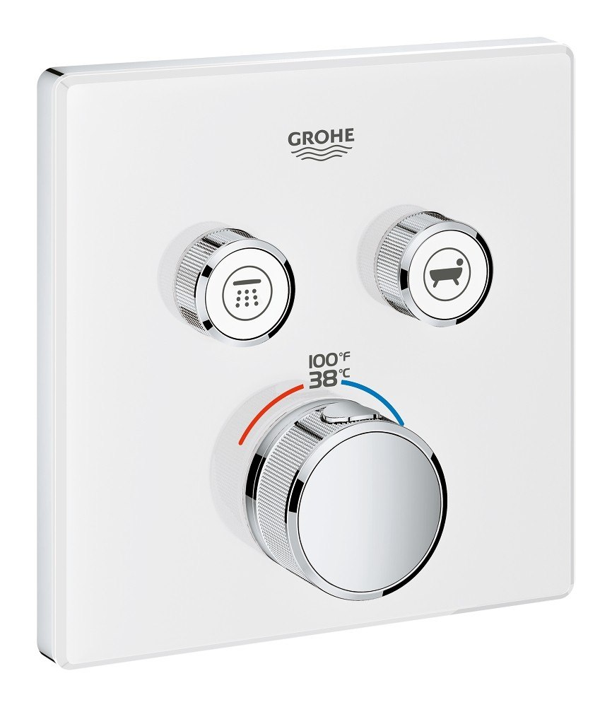 GROHE 29164LS0 GROHTHERM SMARTCONTROL DUAL FUNCTION THERMOSTATIC TRIM WITH CONTROL MODULE IN MOON WHITE