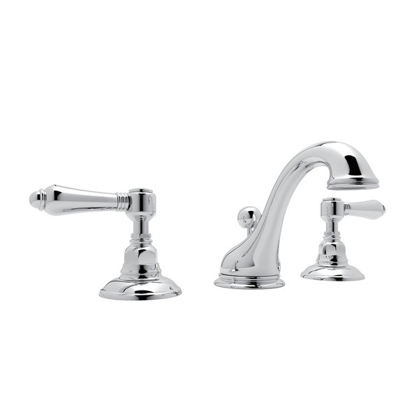 ROHL A1408LM-2 VIAGGIO C-SPOUT WIDESPREAD LAVATORY FAUCET, METAL LEVERS