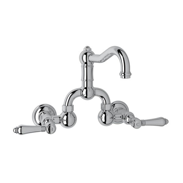 ROHL A1418LM-2 ACQUI WALL MOUNT BRIDGE LAVATORY FAUCET, METAL LEVERS