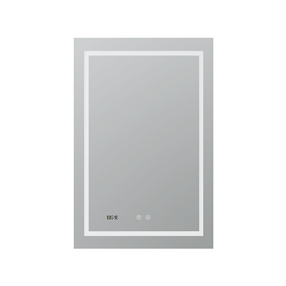 AQUADOM D-2436-N DAYTONA 24 X 36 INCH WALL-MOUNTED FOG FREE DIMMABLE AND IP54 MOISTURE RESISTANT LED MIRROR WITH TOUCH BUTTON