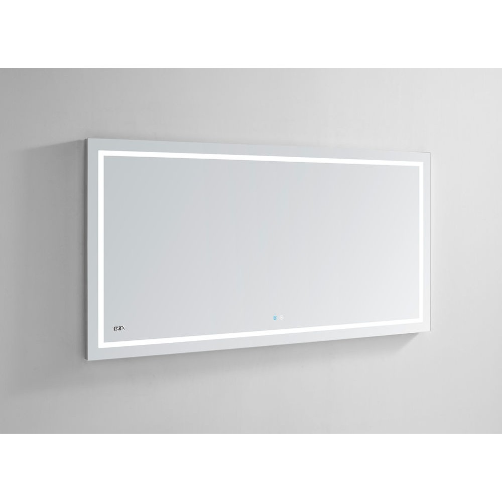 AQUADOM D-6036-N DAYTONA 60 X 36 INCH WALL-MOUNTED FOG FREE DIMMABLE AND IP54 MOISTURE RESISTANT LED MIRROR WITH TOUCH BUTTON
