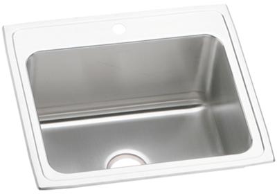 ELKAY DLR2522103 LUSTERTONE STAINLESS STEEL 25 L X 22 W X 10-3/8 D TOP MOUNT KITCHEN SINK, 3 FAUCET HOLES