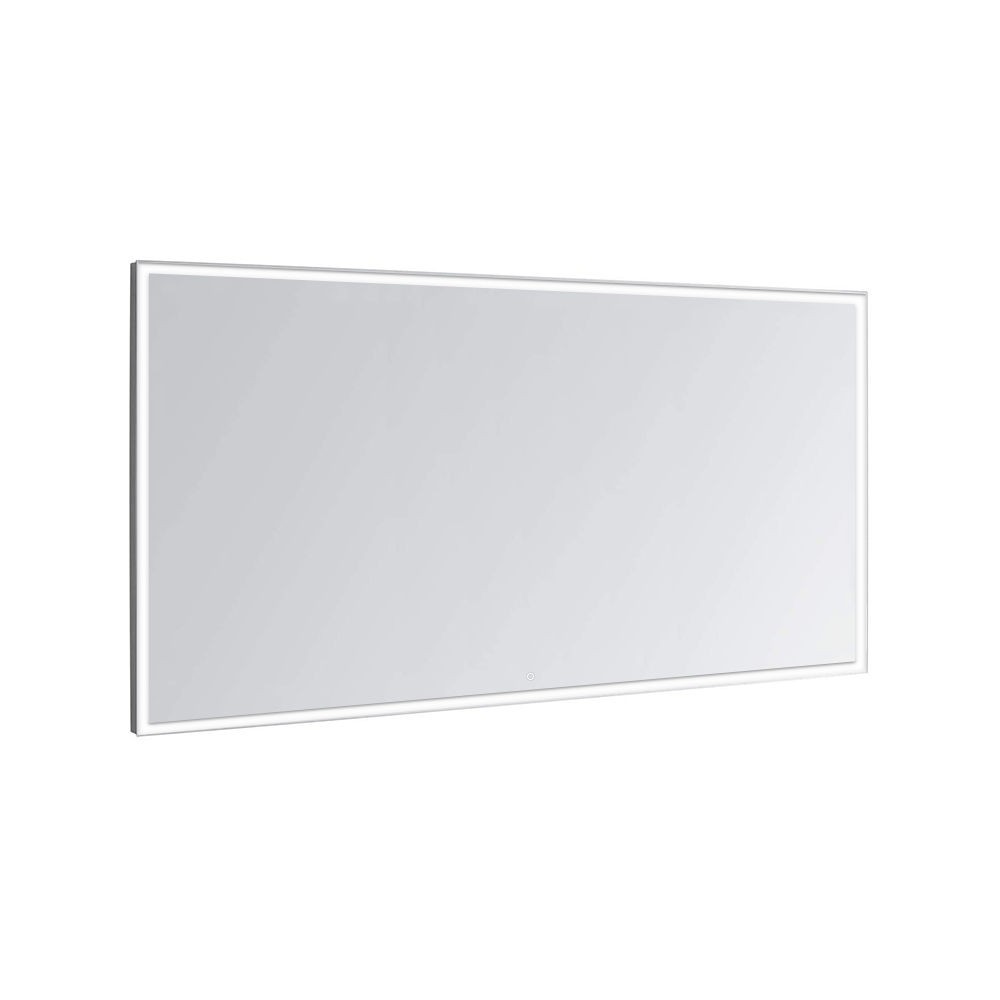 AQUADOM E-7232 EDGE 72 X 32 INCH WALL-MOUNTED ACRYLIGHT TECHNOLOGY FOG FREE DIMMABLE AND IP54 MOISTURE RESISTANT LED MIRROR WITH TOUCH BUTTON