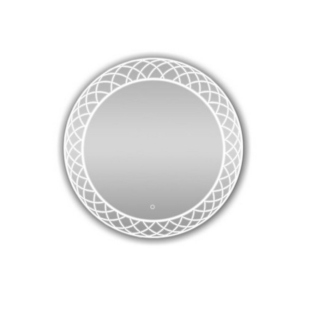 AQUADOM FR-36-N FROST 36 X 36 INCH WALL-MOUNTED ROUND DESIGN ACRYLIGHT TECHNOLOGY FOG FREE DIMMABLE AND IP54 MOISTURE RESISTANT LED MIRROR WITH TOUCH BUTTON