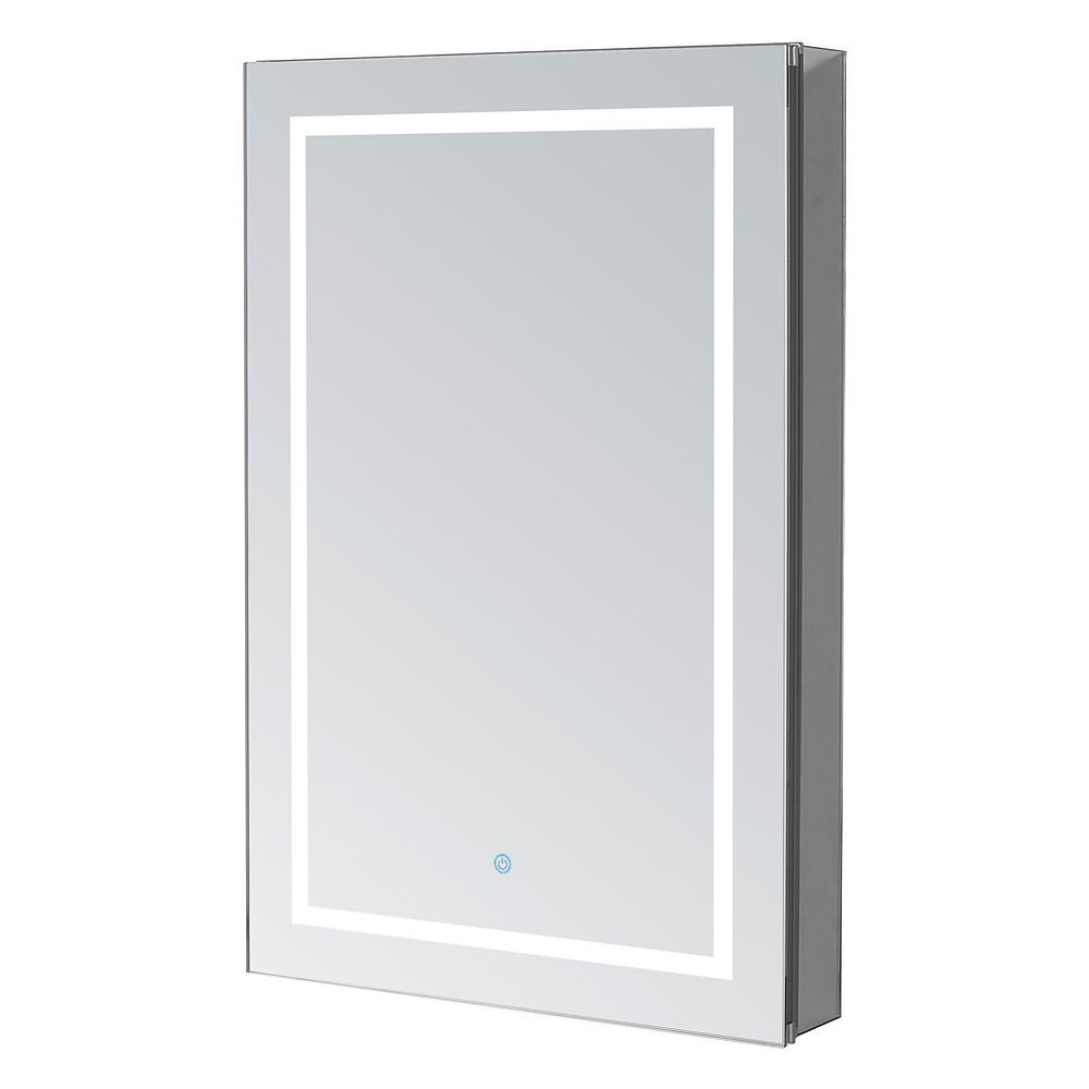 AQUADOM RBQ-2430-N ROYALE BASIC Q 24 X 30 INCH RECESSED OR SURFACE MOUNTED LED MEDICINE CABINET WITH DIMMER AND TOUCH SCREEN BUTTON