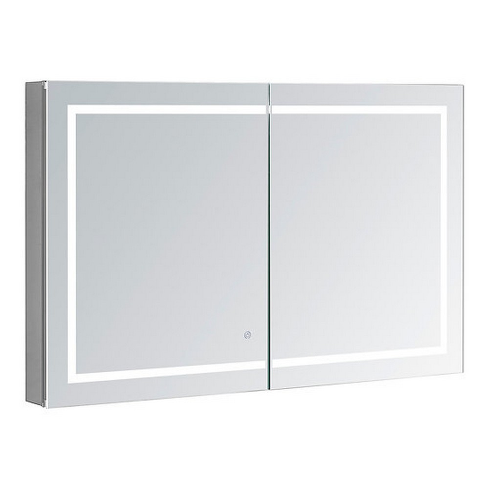 AQUADOM RP-4030-N ROYALE PLUS 40 X 30 INCH RECESSED OR SURFACE MOUNTED LED MEDICINE CABINET WITH DEFOGGER, LED 3X MAKEUP MIRROR AND ELECTRICAL OUTLETS