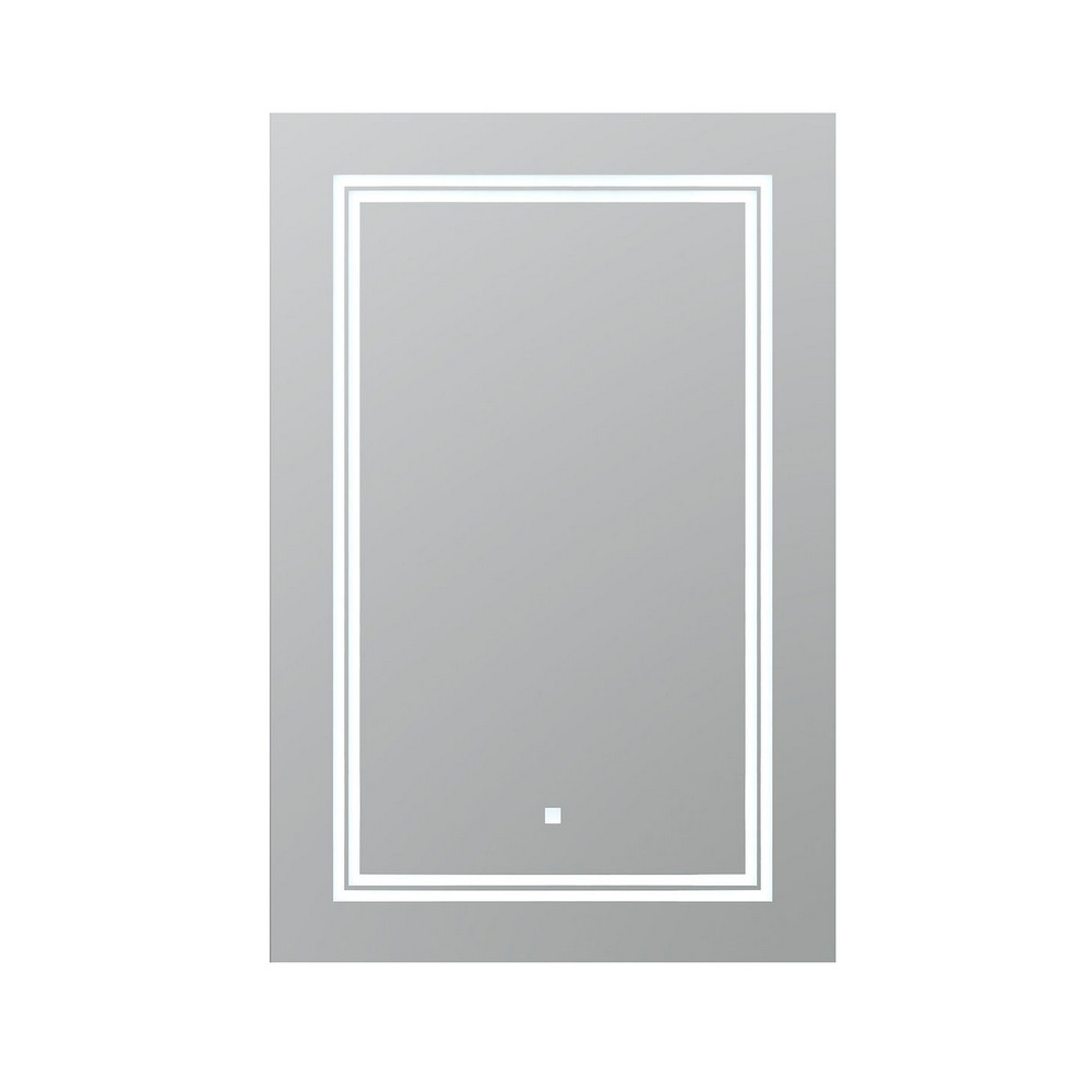 AQUADOM S-2436-N SOHO 24 X 36 INCH WALL-MOUNTED ACRYLIGHT TECHNOLOGY FOG FREE DIMMABLE AND IP54 MOISTURE RESISTANT LED MIRROR WITH TOUCH BUTTON