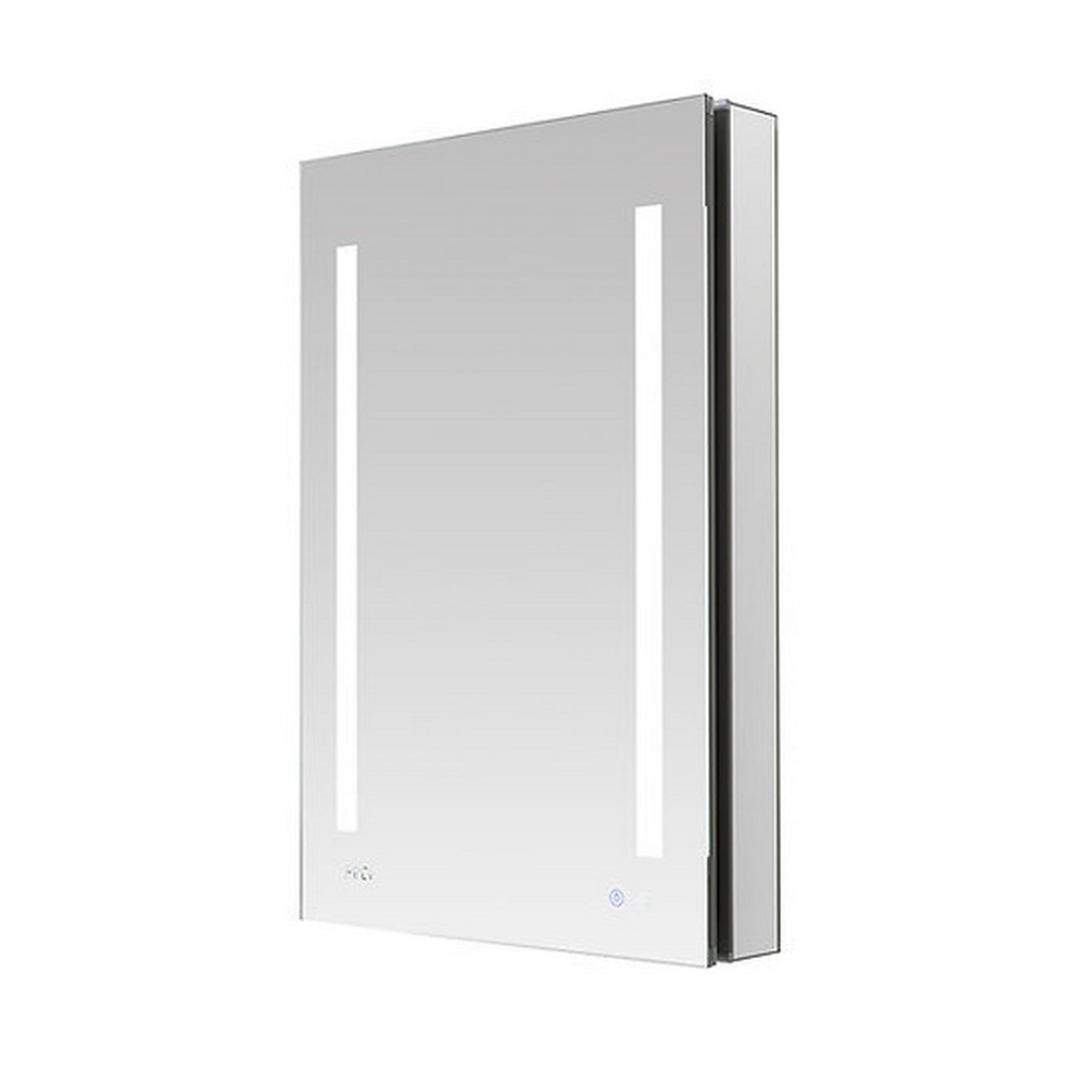 AQUADOM SR-2430L-N SIGNATURE ROYALE 24 X 30 INCH RECESSED OR SURFACE MOUNTED LED MEDICINE CABINET WITH DEFOGGER, DIMMER, CLOCK, LED 3X MAKEUP MIRROR, OUTLETS AND USBS