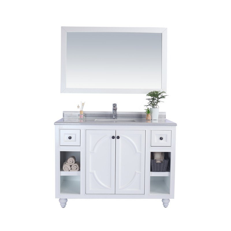 LAVIVA 313613-48W-WS ODYSSEY 48 INCH WHITE CABINET WITH WHITE STRIPES COUNTERTOP