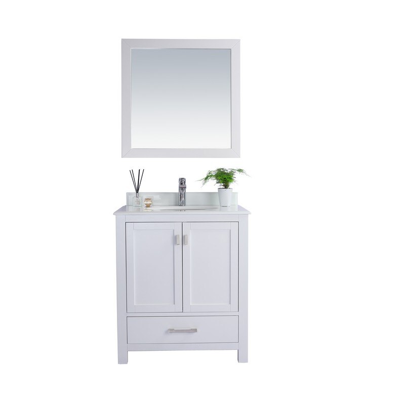 LAVIVA 313ANG-30W-PW WILSON 30 INCH WHITE CABINET WITH PURE WHITE COUNTERTOP