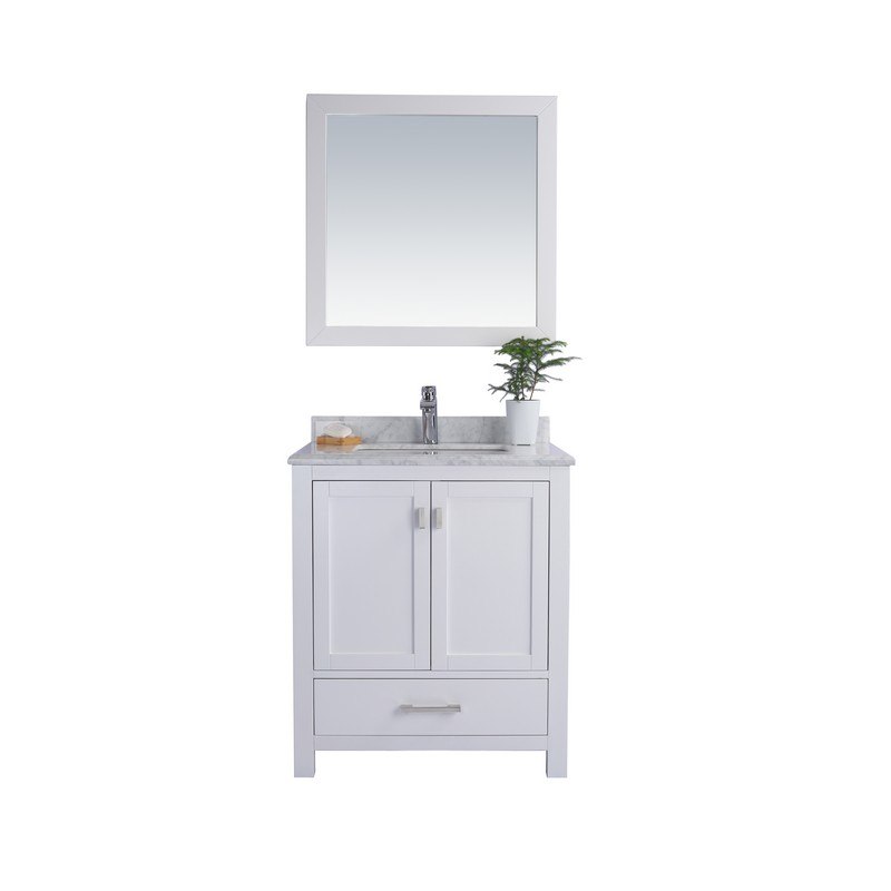 LAVIVA 313ANG-30W-WC WILSON 30 INCH WHITE CABINET WITH WHITE CARRARA COUNTERTOP