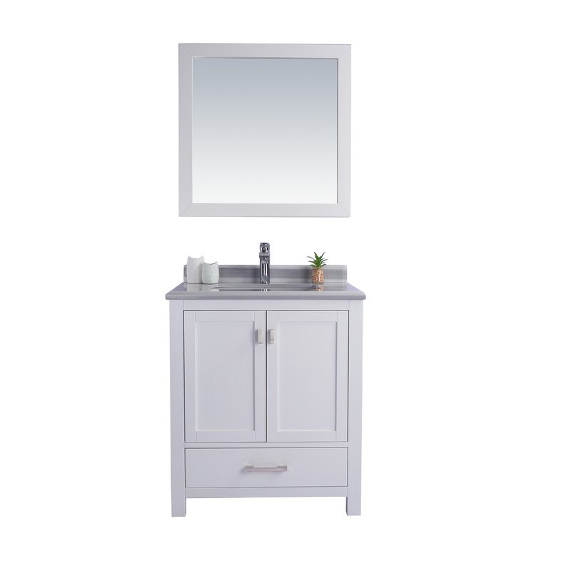 LAVIVA 313ANG-30W-WS WILSON 30 INCH WHITE CABINET WITH WHITE STRIPE COUNTERTOP