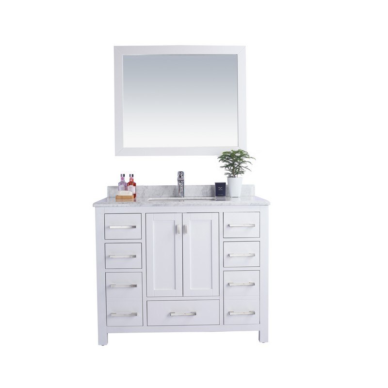 LAVIVA 313ANG-42W-WC WILSON 42 WHITE CABINET WITH WHITE CARRARA COUNTERTOP