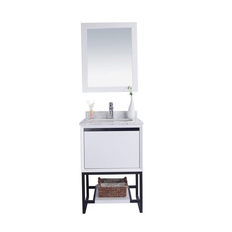 LAVIVA 313SMR-24W-WC ALTO 24 INCH WHITE CABINET WITH WHITE CARRARA COUNTERTOP