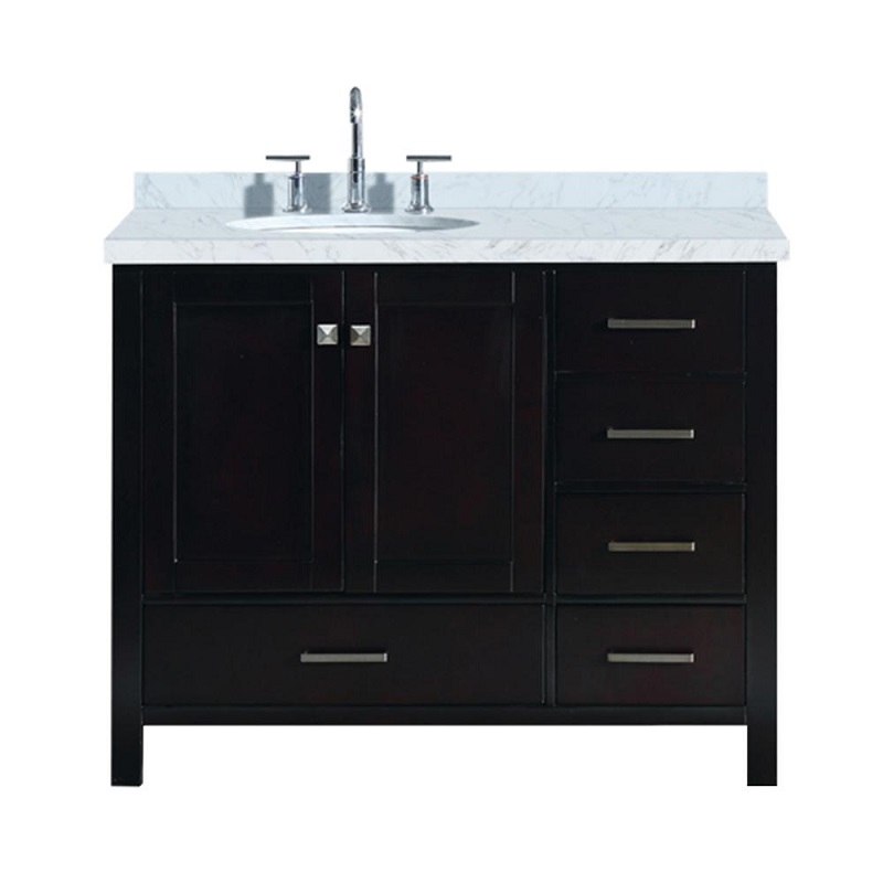 ARIEL A043S-L-VO CAMBRIEDGE 43 INCH LEFT OFFSET SINGLE OVAL SINK VANITY