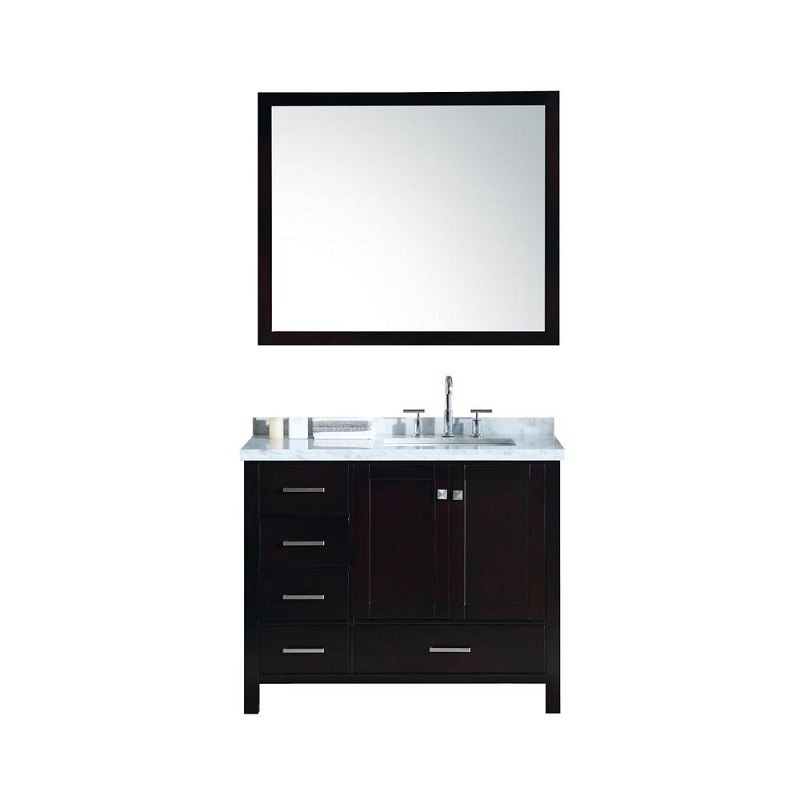 ARIEL A043S-R-CWR CAMBRIDGE 43 INCH RIGHT OFFSET SINGLE RECTANGLE SINK VANITY SET