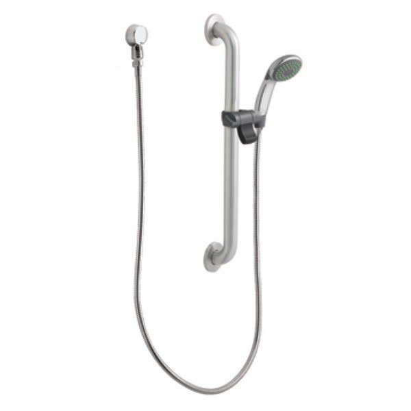 MOEN 52124GBM25 COMMERCIAL GRAB BAR SET WITH SINGLE-FUNCTION HANDSHOWER AND DROP-ELL