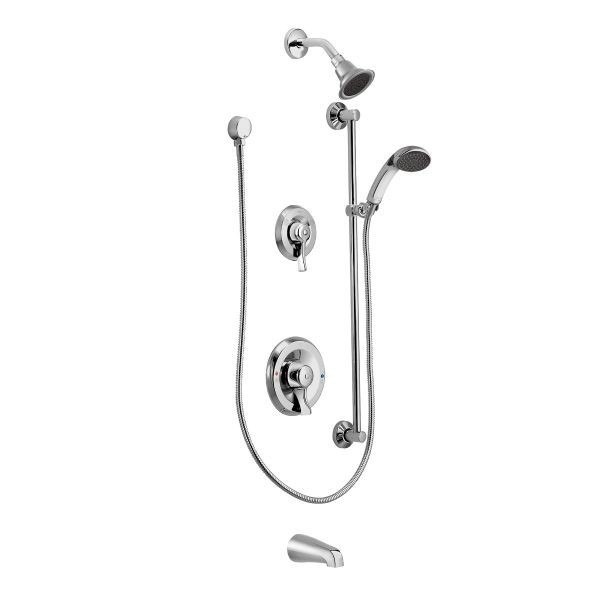MOEN 8343 COMMERCIAL POSI-TEMP TRANSFER PRESSURE BALANCE TUB AND SHOWER PACKAGE IN CHROME
