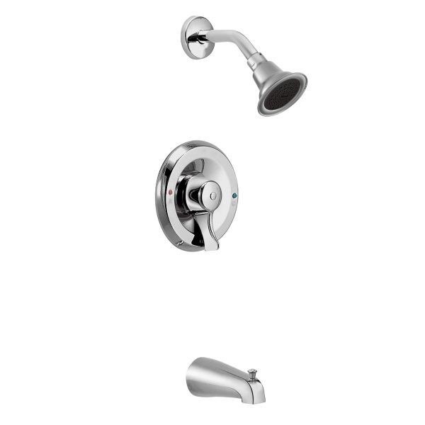 MOEN 8389EP15 COMMERCIAL ECO-PERFOMANCE POSI-TEMP PRESSURE BALANCE TUB AND SHOWER PACKAGE IN CHROME