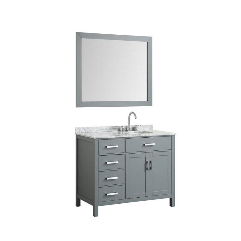 BELMONT DECOR HAMP043SROVL HAMPTON 43 INCH SINGLE OVAL SINK VANITY SET WITHRIGHT OFFSET