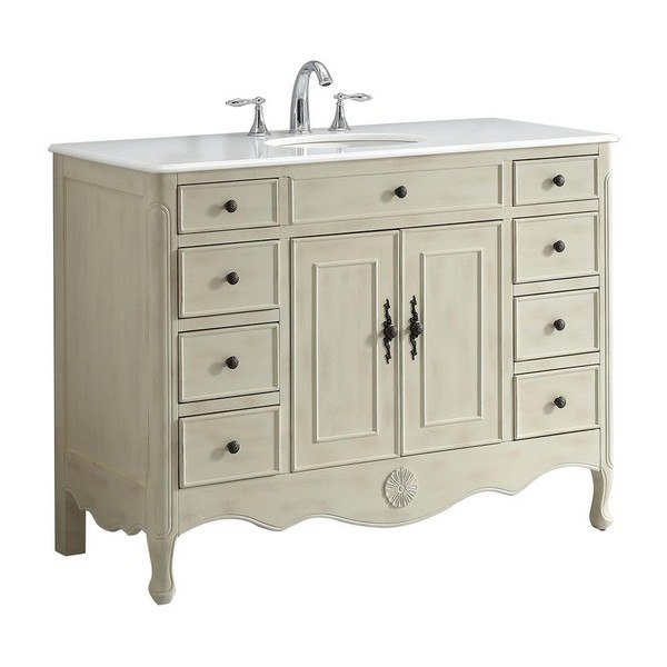 Modetti Mod081wp 47 Provence 46 5 Inch, 47 Bathroom Vanity Sink Cabinet