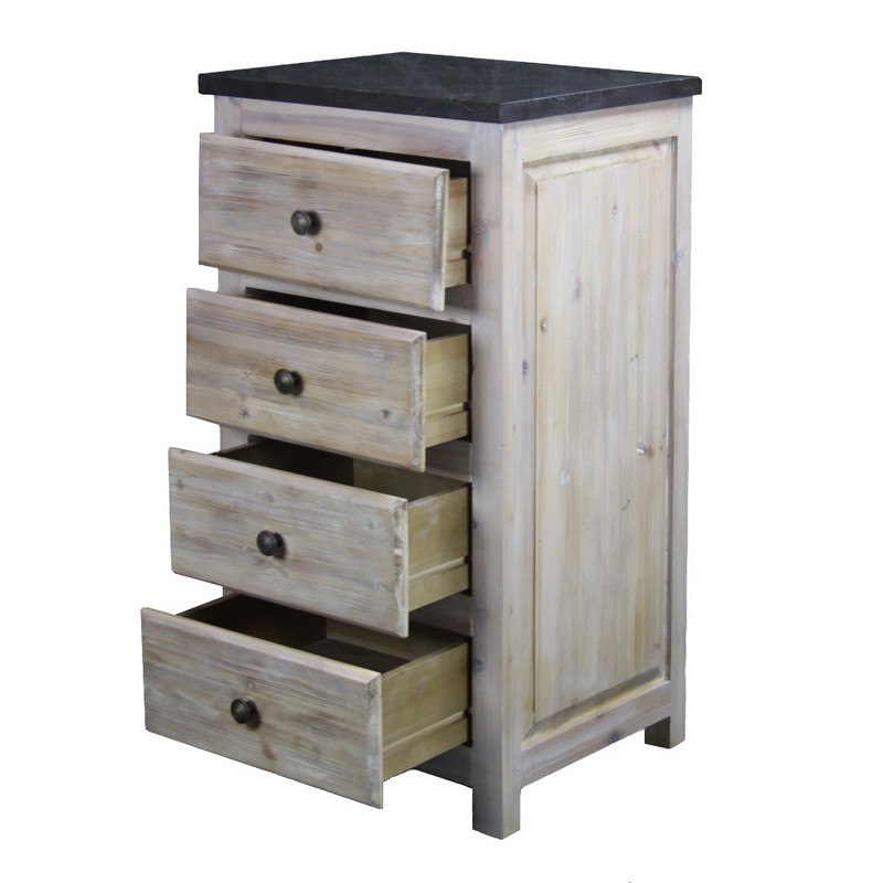 INFURNITURE WK1805 36 INCH SIDE CABINET WITH FOUR DRAWERS