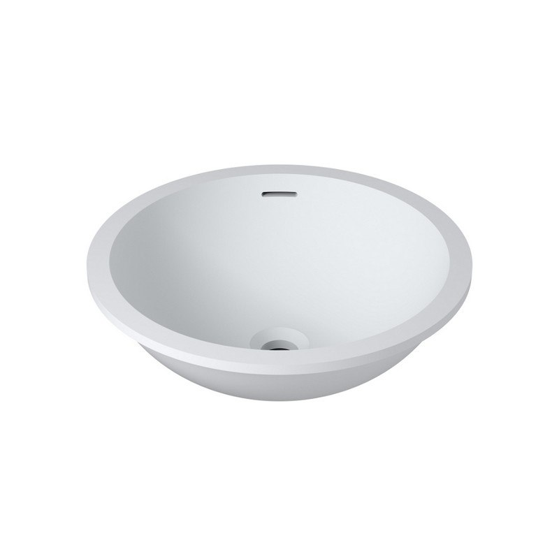 Infurniture Ws So V101 G 20 X 16 Inch Polystone Undermount And Overmount Round Sink In Glossy White - Round Bathroom Basin Bunnings