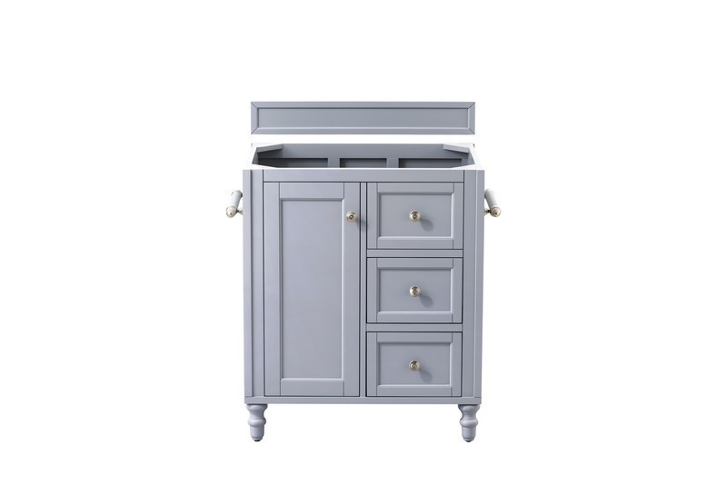 JAMES MARTIN 301-V30-SL-3GEX COPPER COVE ENCORE 30 INCH SINGLE VANITY IN SILVER GRAY WITH 3 CM GREY EXPO QUARTZ TOP WITH SINK