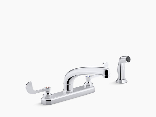 KOHLER K-810T21-5AHA-CP TRITON BOWE 1.5 GPM CENTERSET KITCHEN FAUCET WITH WRISTBLADE HANDLES- INCLUDES SIDE SPRAY