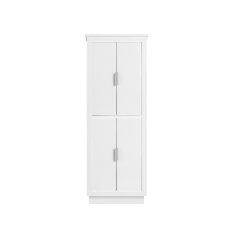 AVANITY 170512-LT24-WTS 24 INCH LINEN TOWER FOR ALLIE / AUSTEN IN WHITE WITH SILVER TRIM