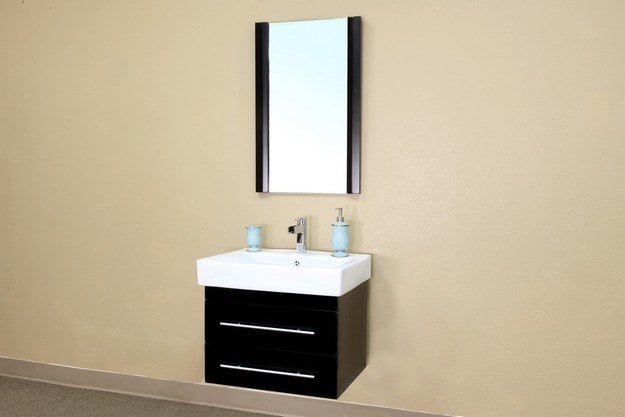 BELLATERRA HOME 203102-S 24.25 INCH SINGLE WALL MOUNT STYLE SINK VANITY-WOOD-BLACK