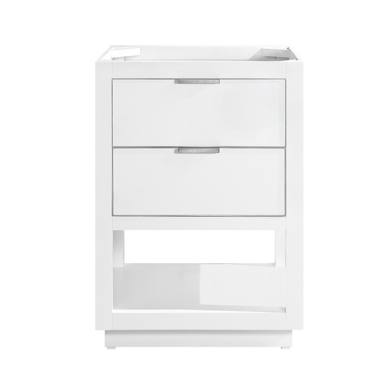AVANITY ALLIE-V24-WTS ALLIE 24 INCH VANITY ONLY IN WHITE WITH SILVER TRIM